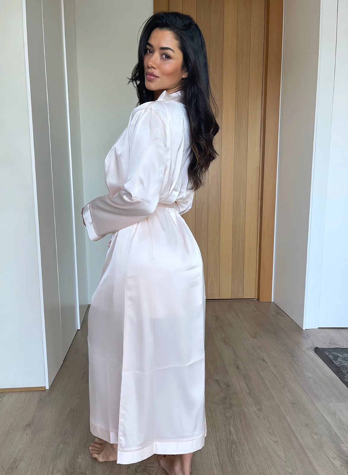 Lucia (Long Dressing Gown) - Pearl Pink - Image 7