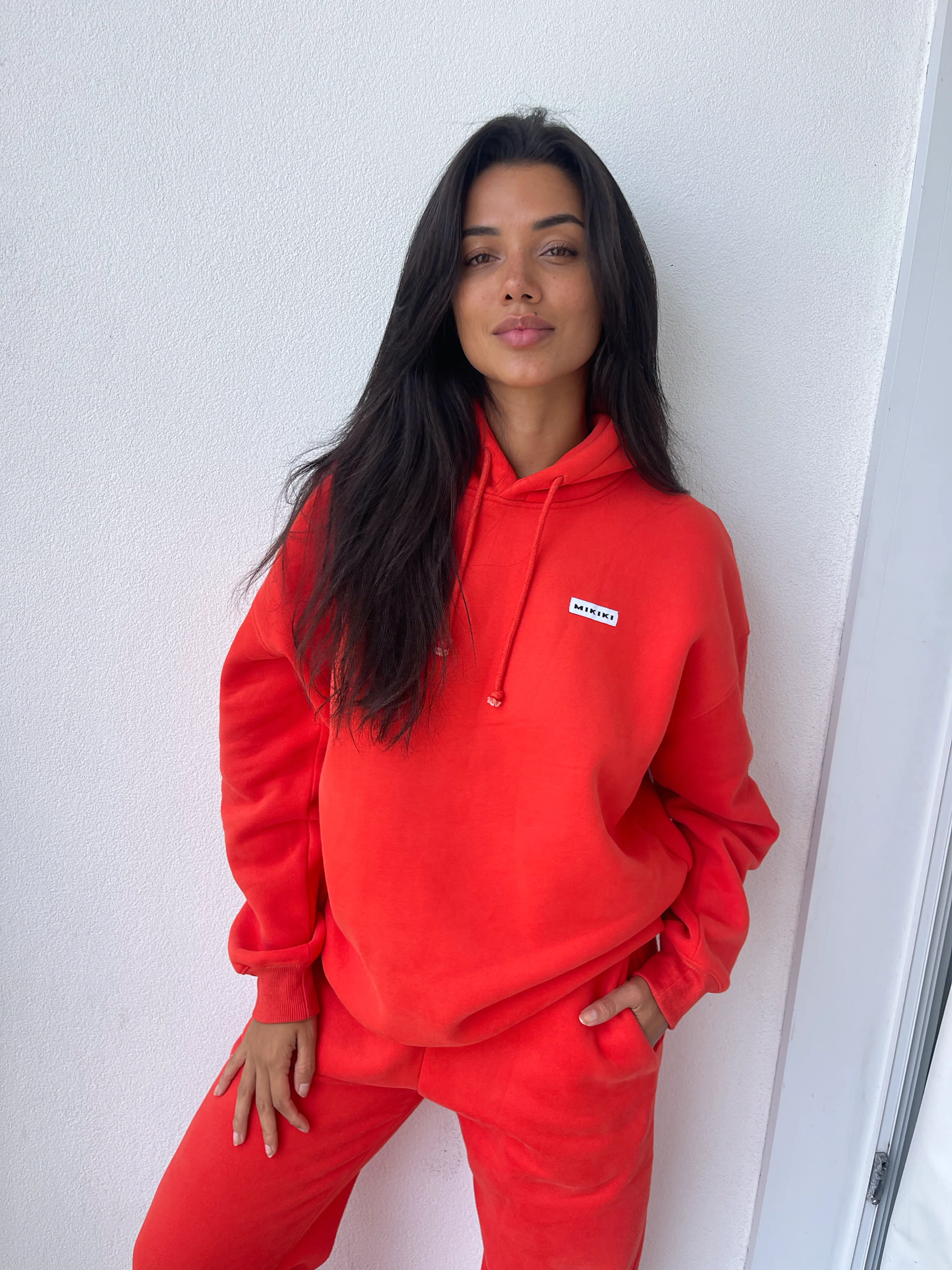 NEW: M I K I K I Label Hoodie - Red - Image 5