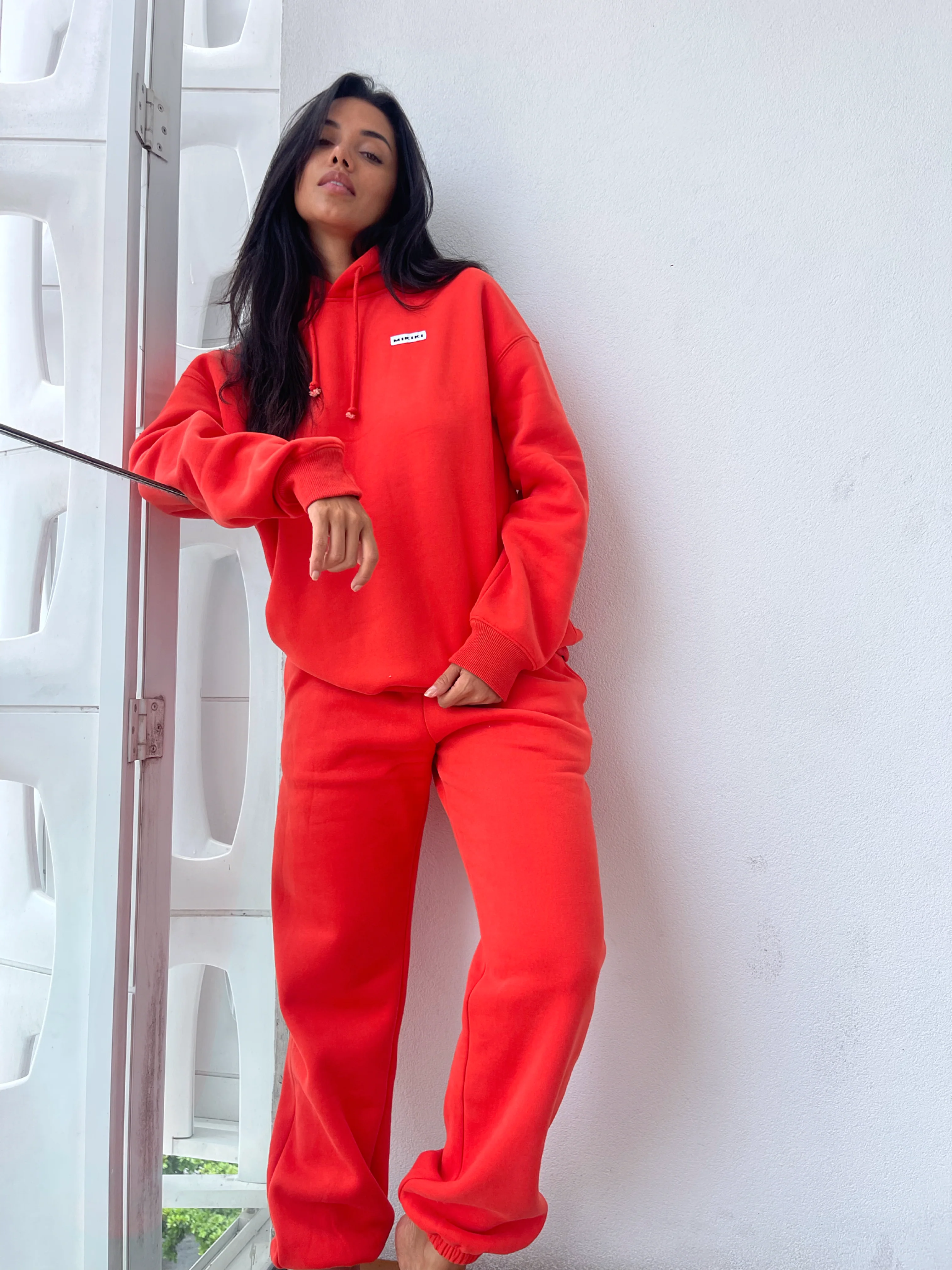 NEW: M I K I K I Label Hoodie - Red - Image 6
